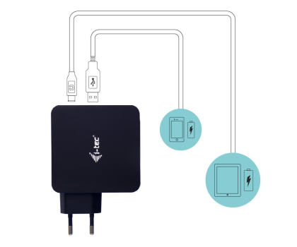 Ładowarka i akumulator i-tec Uniwersalna Ładowarka USB-C PD 60 W (USB-C 60W USB-A 12W)